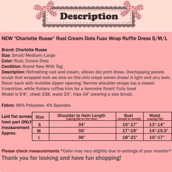 Charlotte Russe Rust Retro Ruffle Faux Wrap Dress - Picture 8 of 8